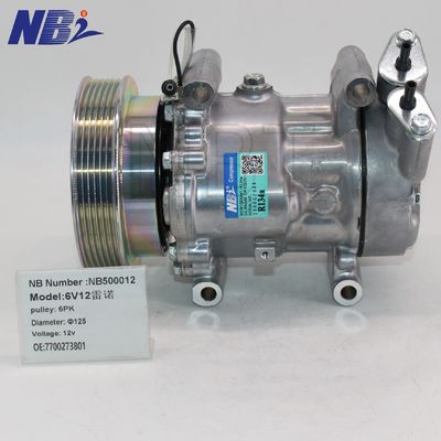 Compressor de ar condicionado de carro 6V12 AC 2763000QAL 7700273801 para Renault Clio para Kangoo para Megane para Logan 2000-2014 WXRN028